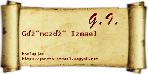 Göncző Izmael névjegykártya